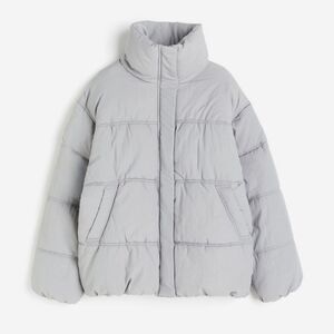 H&M quilted puffer jacket light gray